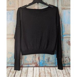 Treasure & Bond Womens Size Large Black Long Sleeve Boat Neck Pullover Sweater